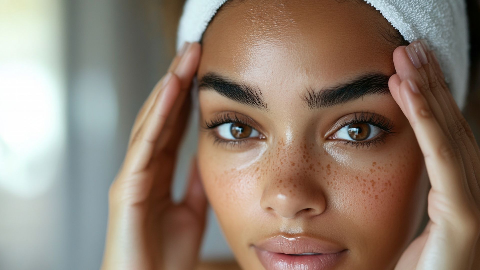 Daily eye care routine for dry eyes with eye drops before bed